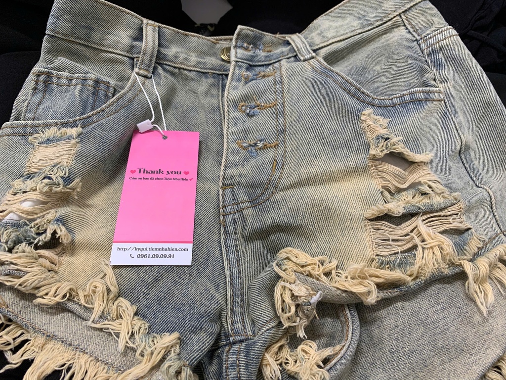 QUẦN SOOC XANH TUA RUA HANH