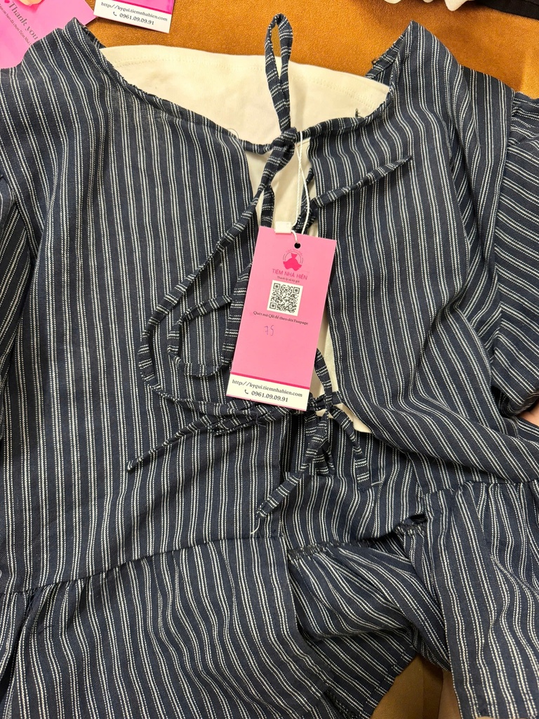 ÁO BABY DOLL KẺ KÈM ÁO CUP NGỰC M.ANH