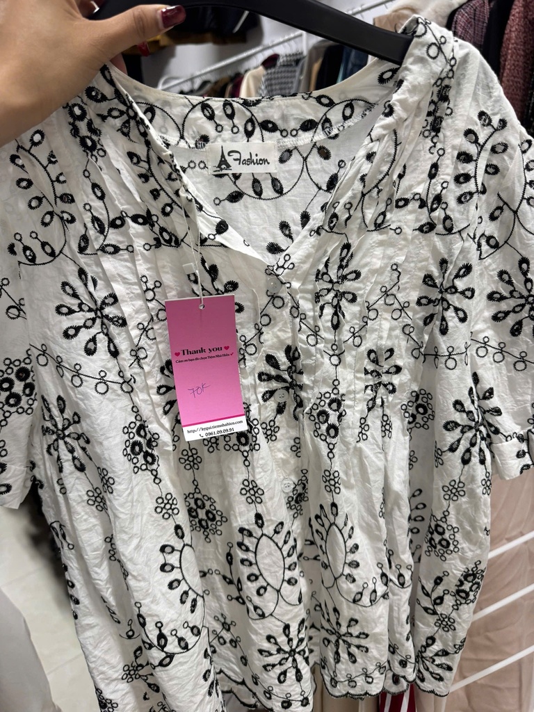ÁO BABYDOLL TRẮNG HOA NHÍ THAO