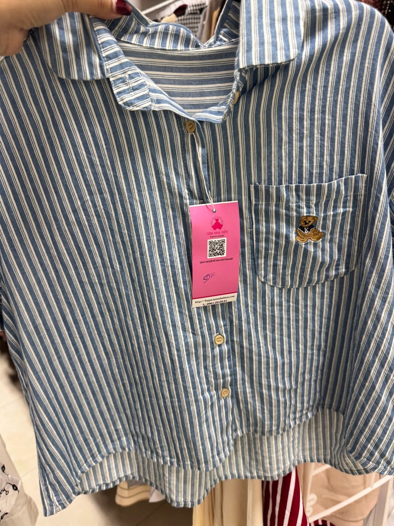 ÁO SƠMI KẺ XANH THAO