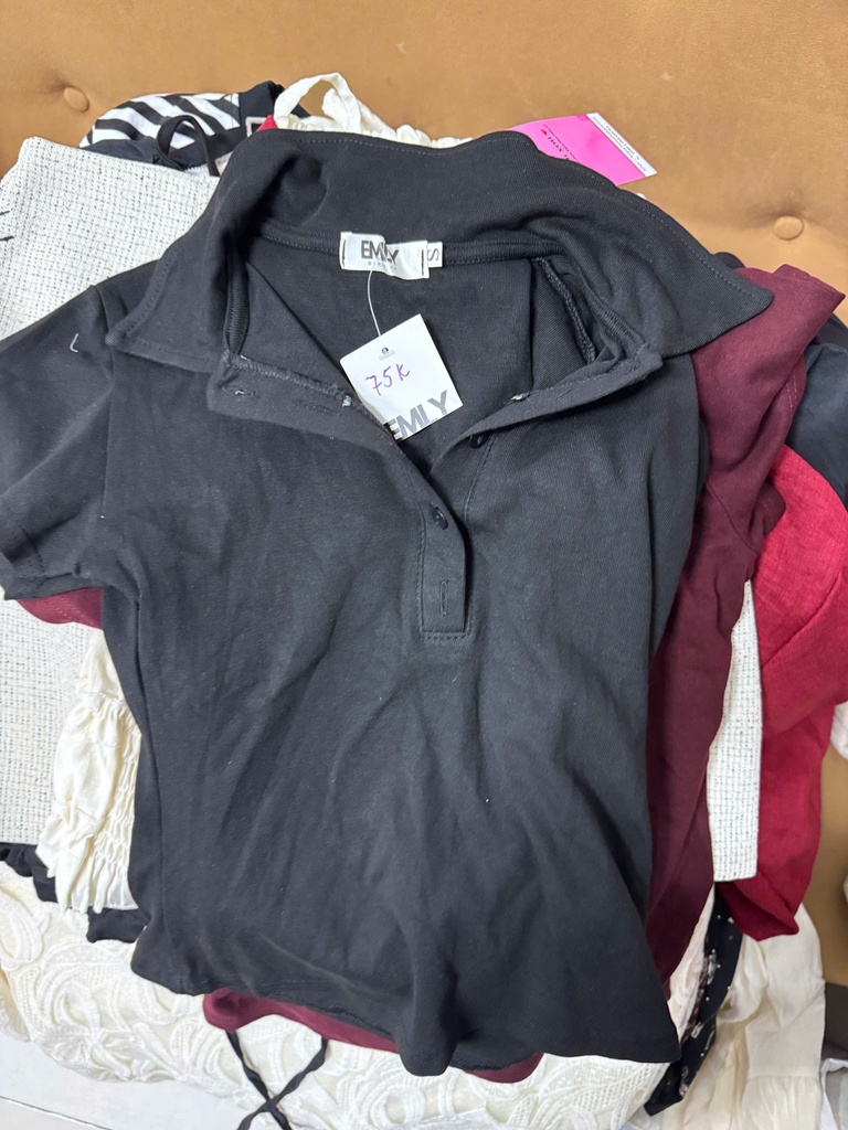 ÁO PHÔNG ĐEN CÓ CỔ CÚC NGỰC THUY