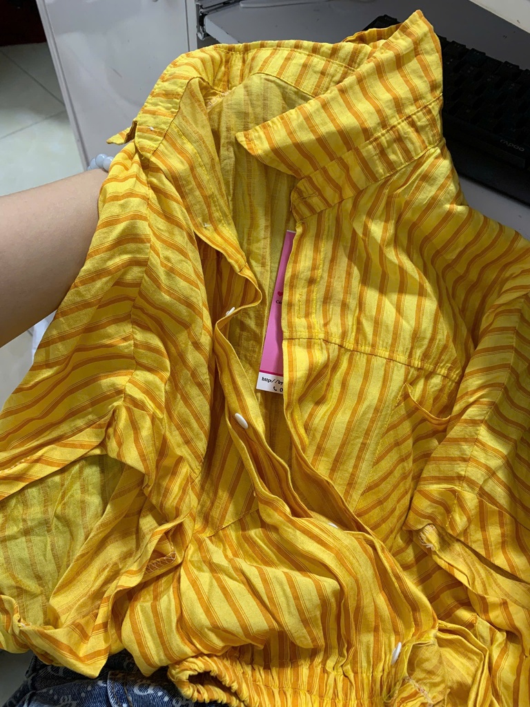 ÁO SƠMI VÀNG KẺ THANH