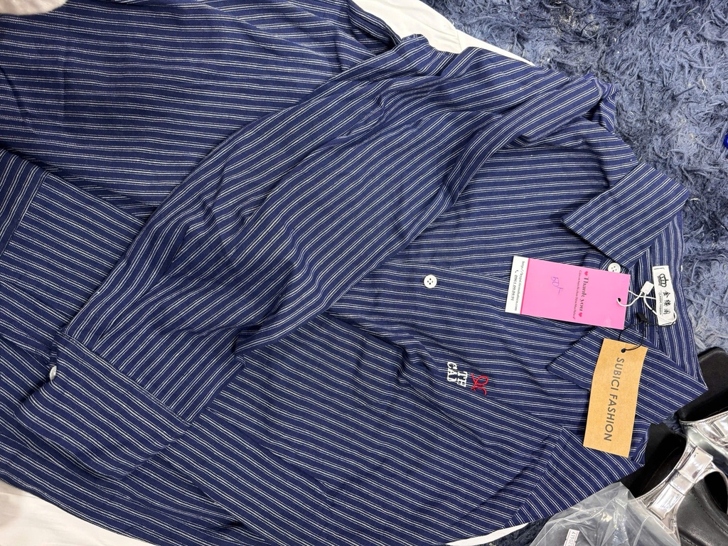 ÁO SƯƠMI XANH KẺ THAO