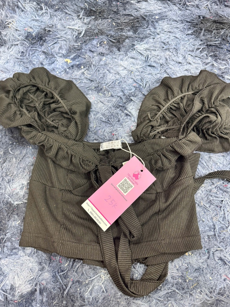 ÁO 2 DÂY BÈO ĐEN CROTOP ANH