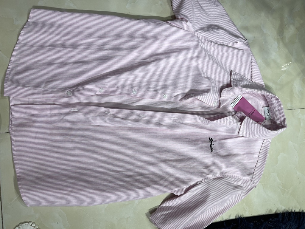 ÁO SƠMI KẺ HỒNG CỘC TAY TIEN