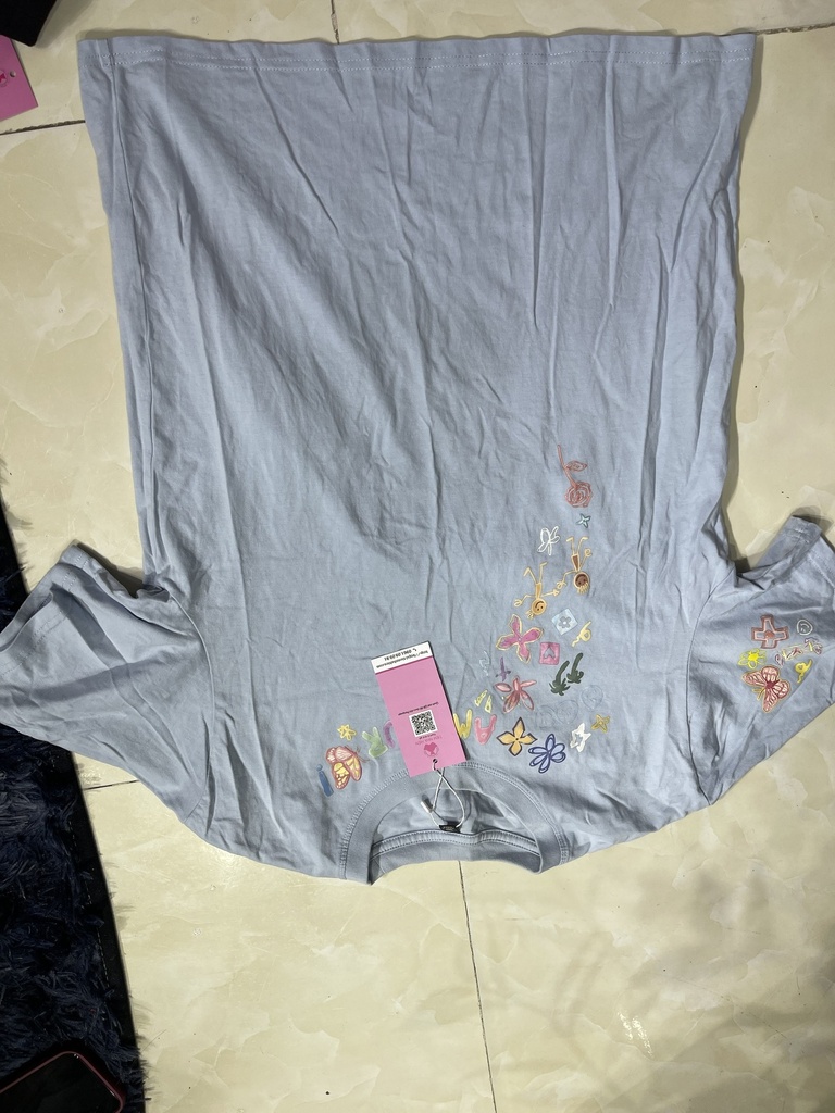 ÁO CỘC TAY XANH DƯƠNG TIEN