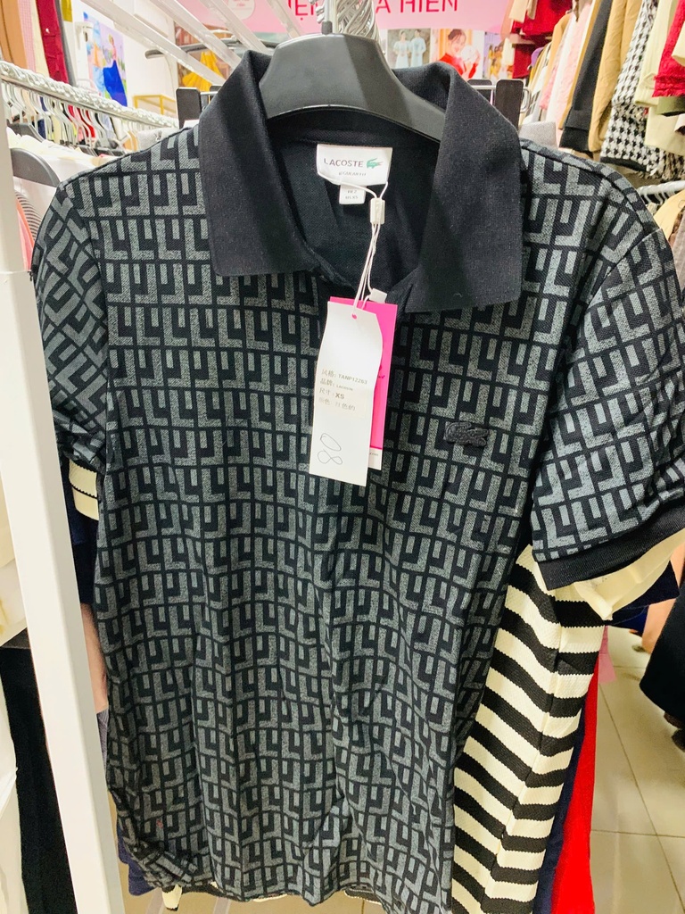 ÁO PHÔNG LACOTE KẺ Ô ĐEN THUY