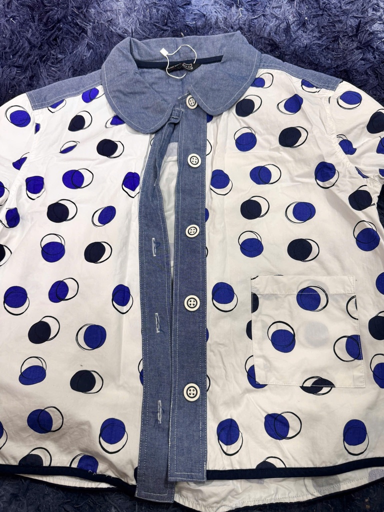 ÁO SƯƠMI CHẤM BI TO CỔ BÈO NMPHUONG