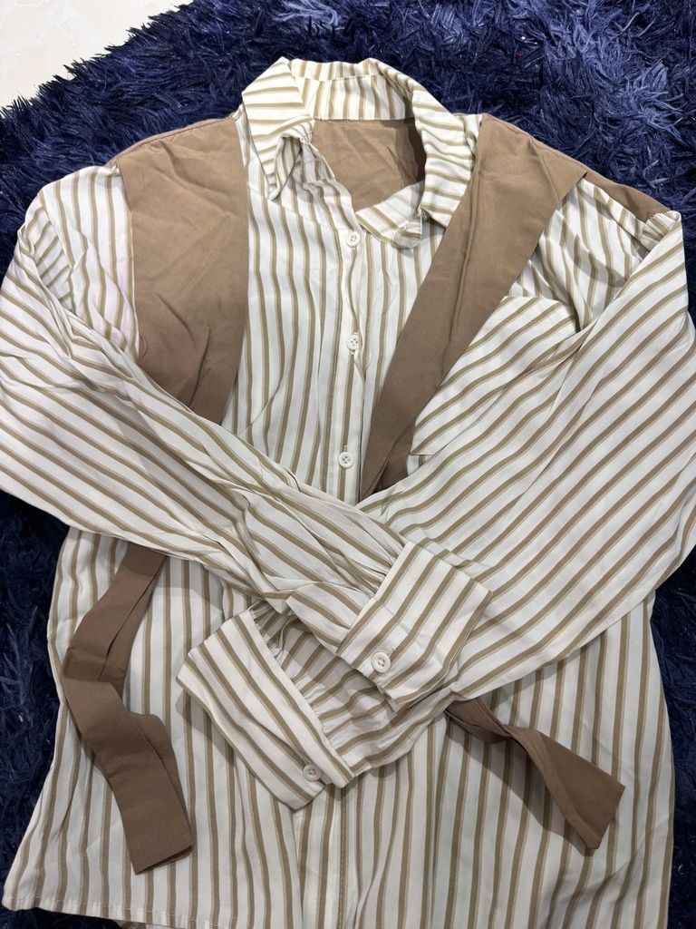 ÁO SƠMI KẺ NÂU BUỘC NMPHUONG