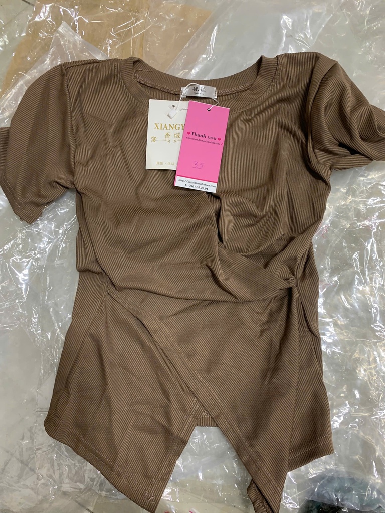 ÁO PHÔNG NÂU NHÚN EO XUAN