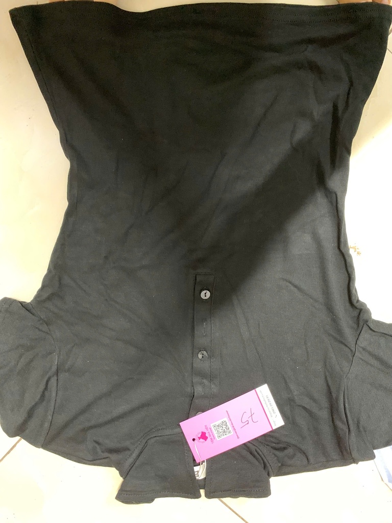 ÁO PHÔNG ĐEN CÓ CỔ THUY