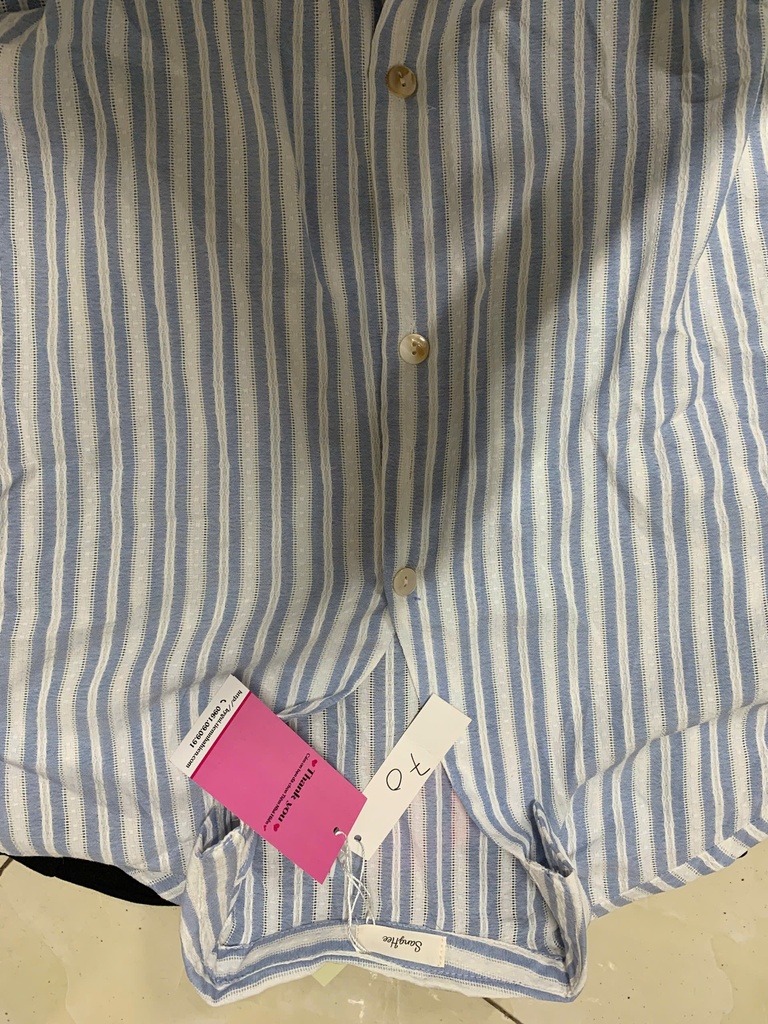 ÁO SƠMI KẺ CỘC TAY CÓ TÚI THUY