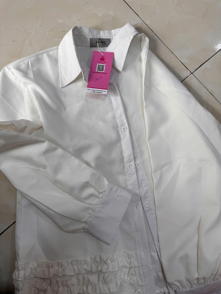 ÁO SƠMI TRẮNG BÈO HÔNG HTTHAO