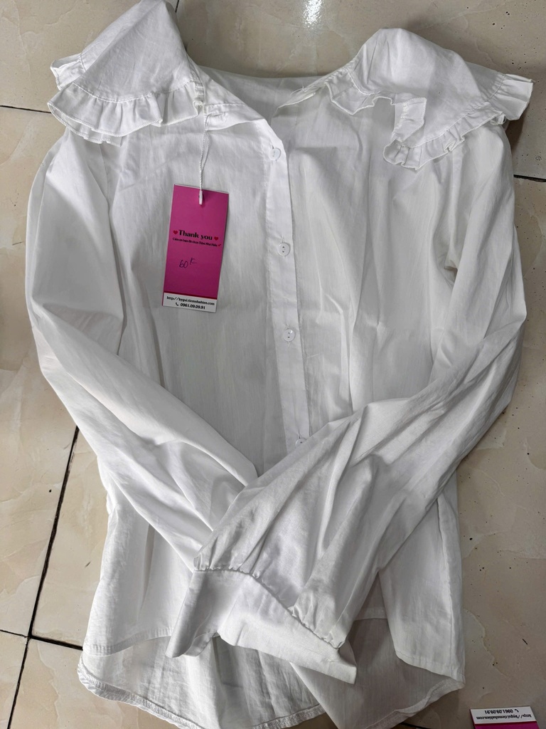 ÁO SƠMI TRẮNG CỔ BÈO HTTHAO