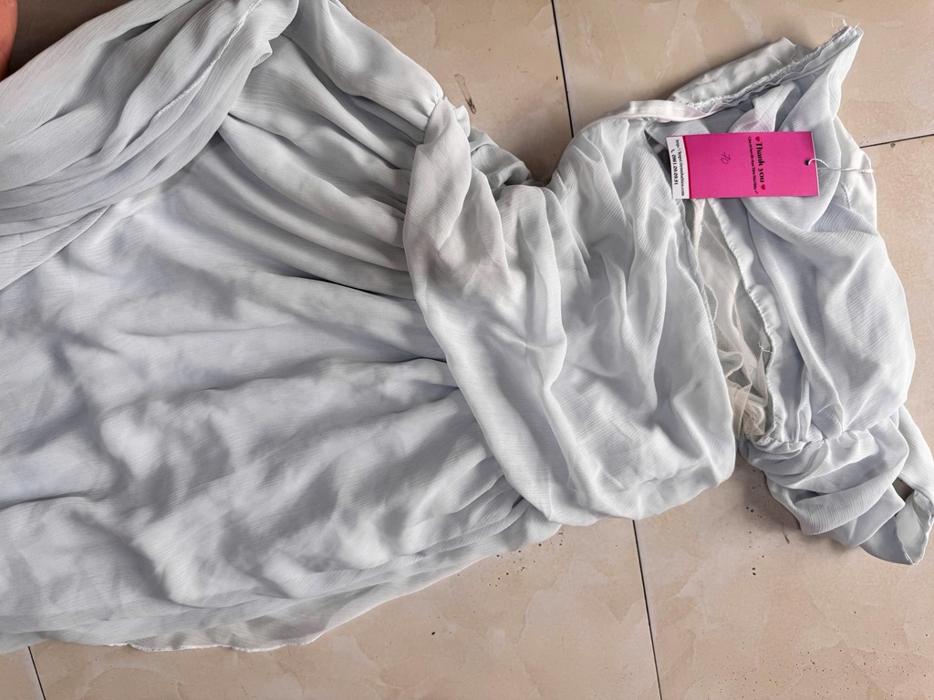 VÁY MAXI XANH DƯƠNG LỆCH VAI NPHUONG