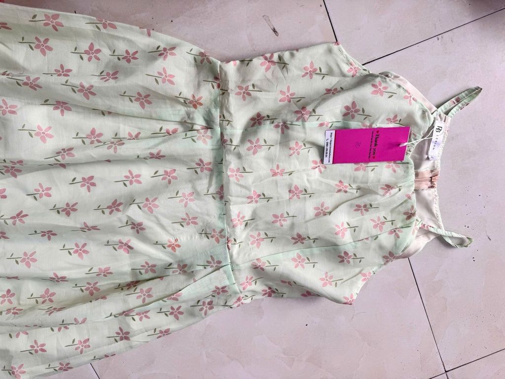 VÁY 2 DÂY XANH HOA NHÍ NPHUONG