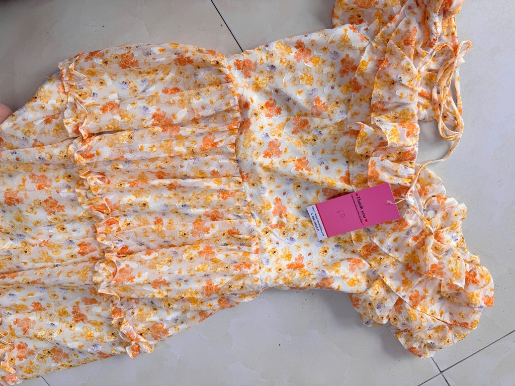 VÁY CAM HOA NHÍ NPHUONG