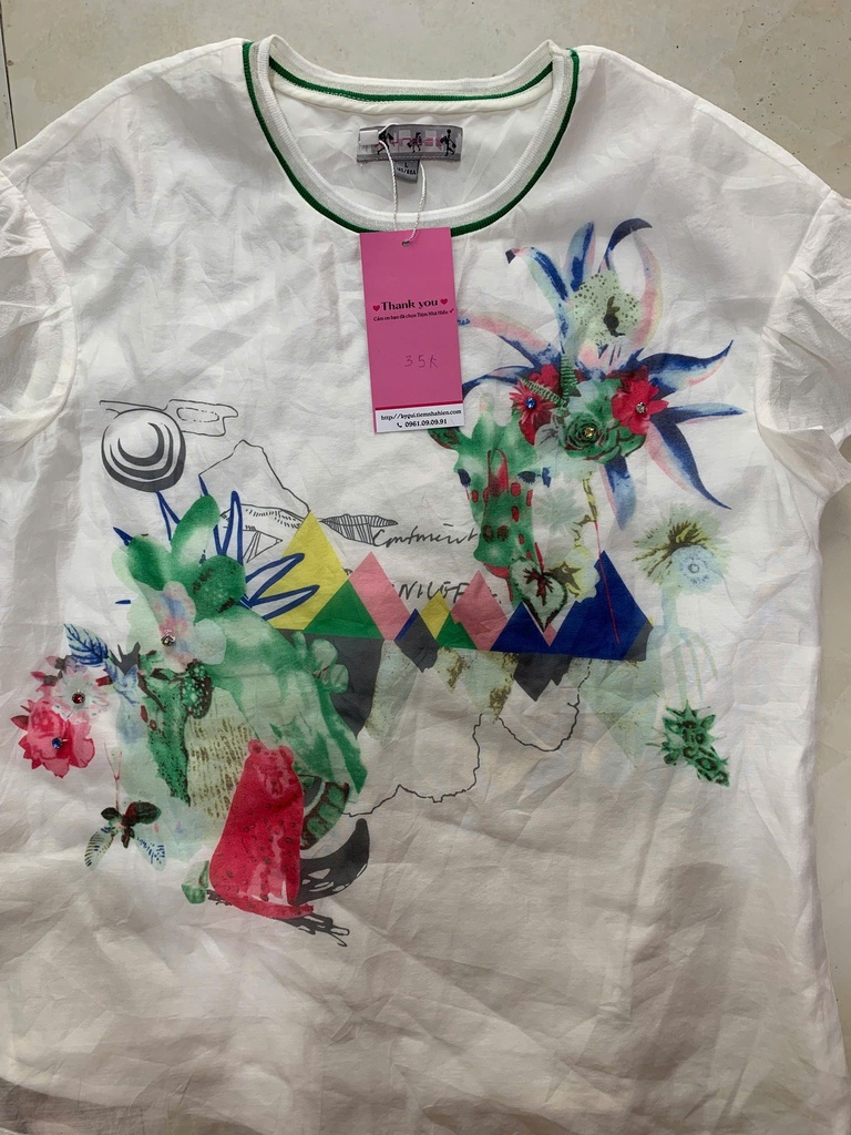 ÁO CỘC TAY HỌA TIẾT HOA XANH NTKDUNG