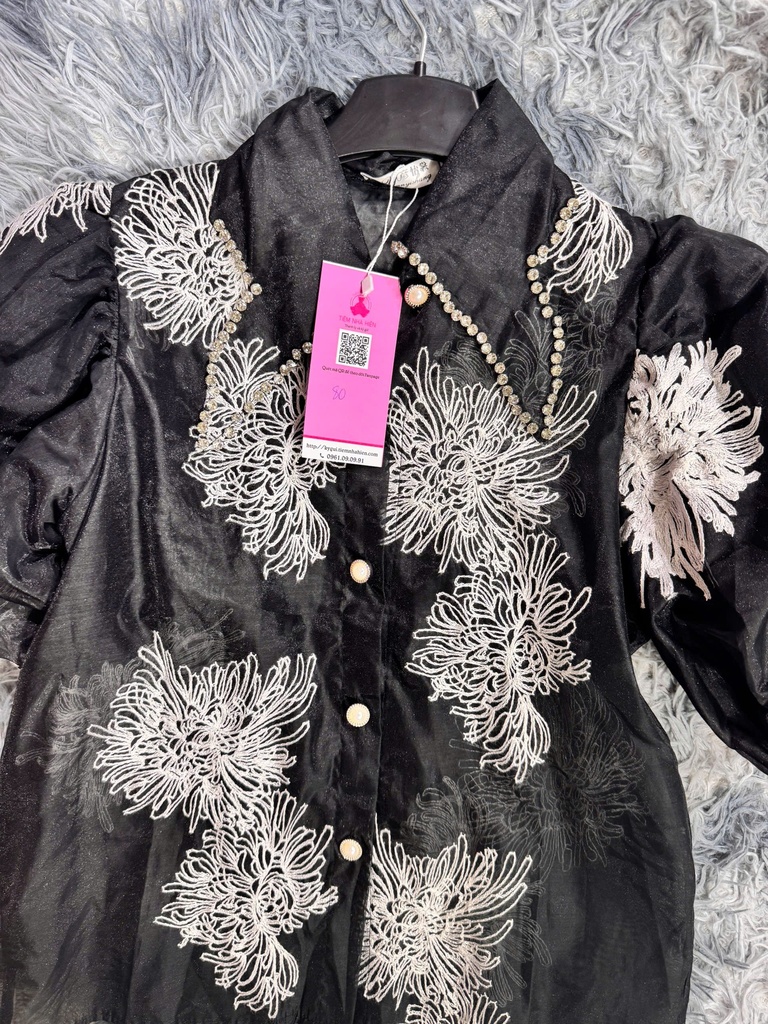 ÁO SƠMI ĐEN ĐÍNH ĐÁ DTPTHAO