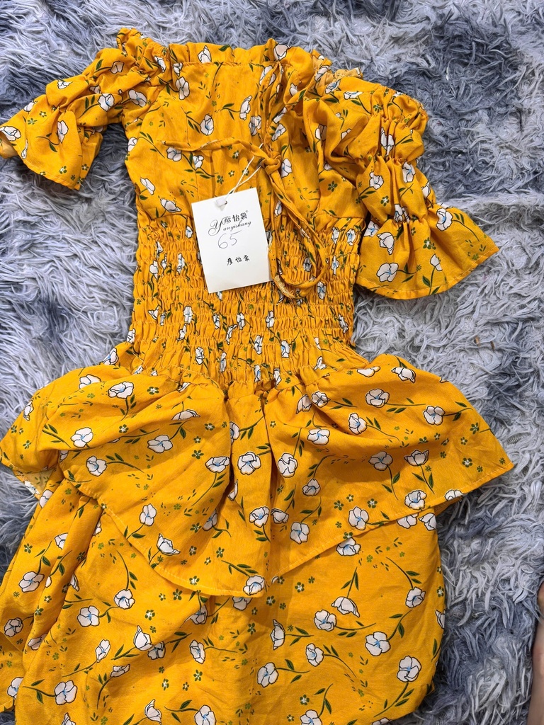 VÁY HOA VÀNG DÁNG DÀI TTTHUY