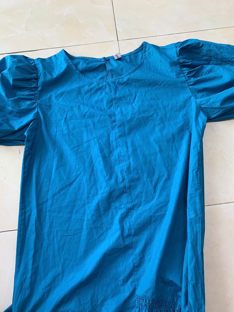 VÁY XANH DƯƠNG BABYDOLL TAY BỒNG NTLINH