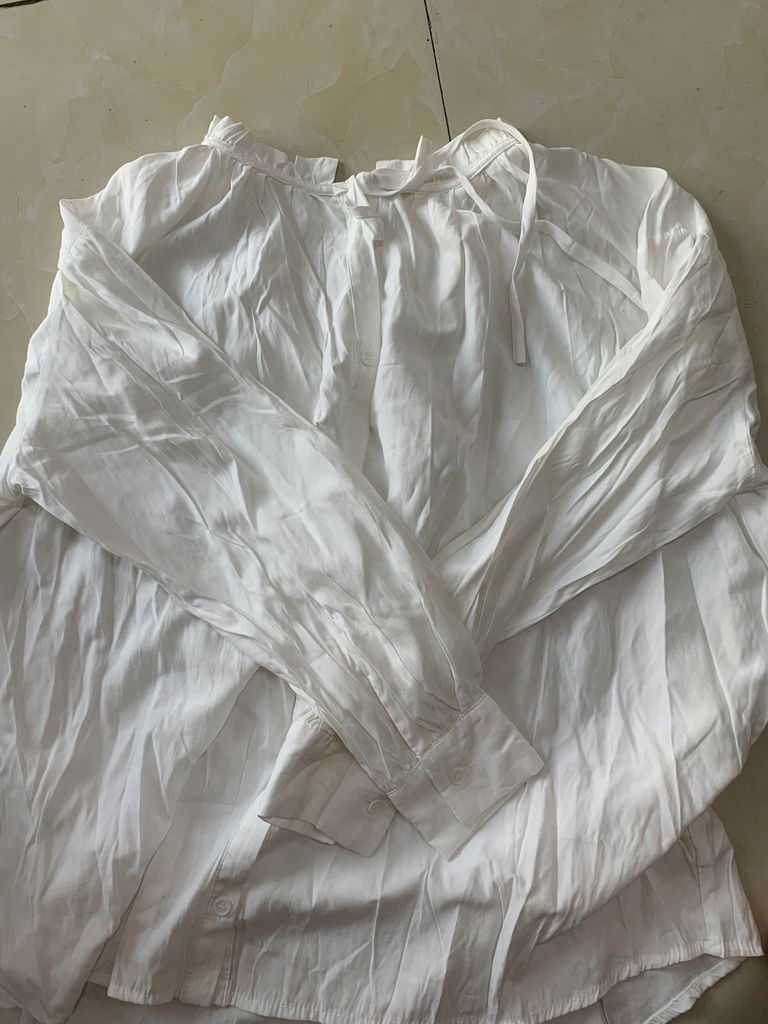 ÁO SƠMI TRẮNG BUỘC CỔ NTLINH