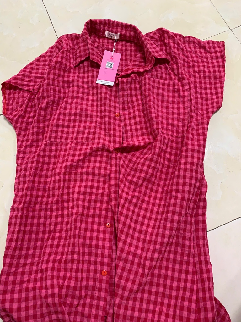 VÁY HỒNG ĐẬM KẺ Ô VUÔNG NMPHUONG