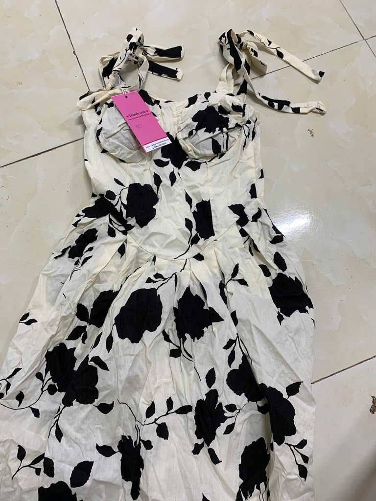 VÁY 2 DÂY HOA ĐEN NMPHUONG