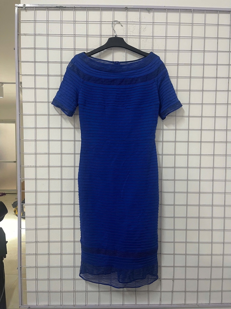 váy xanh biển cổ tròn cộc tay 