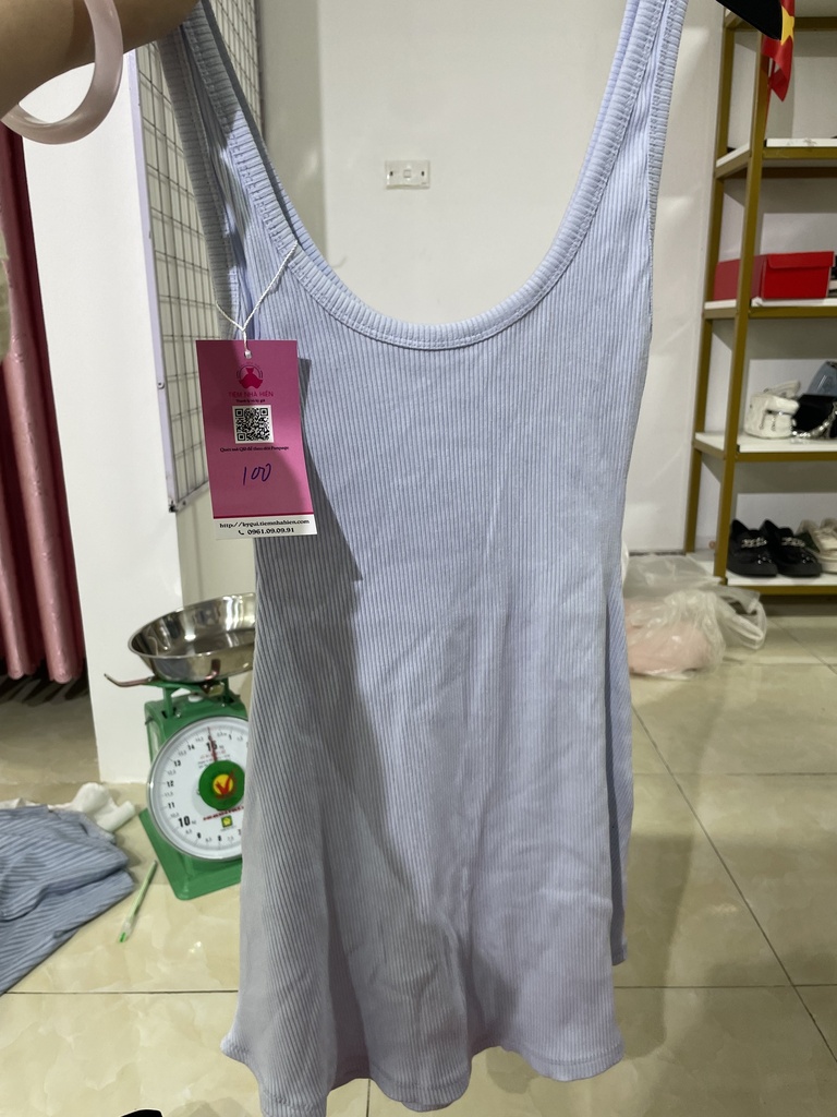 váy body 2 dây xanh min