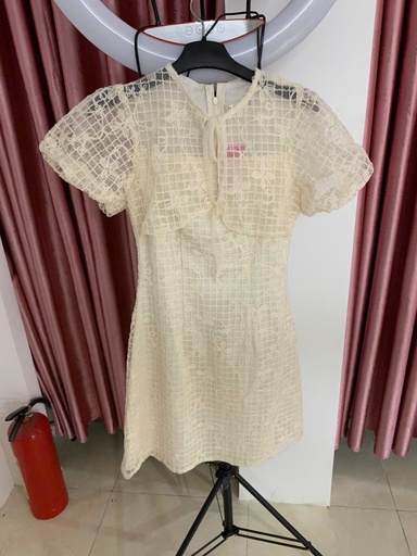 váy kem thêu nổi