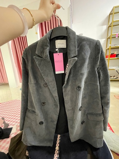 ÁO KHOÁC NHUNG XÁM