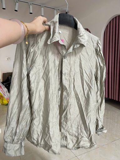 áo somi đũi xanh rêu 