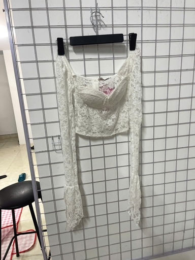 áo crt dài tay lưới trắng