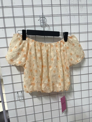 áo trễ vai cam hoa