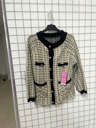 áo khoác len cdg kẻ sọc trắng đen 