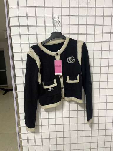 áo cdg đen viền kem GC 