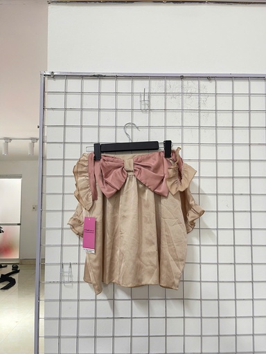 bộ ngủ be nơ hồng 