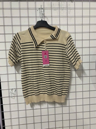 áo len tăm kem sọc đen