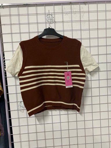 áo gile nâu cộc tay