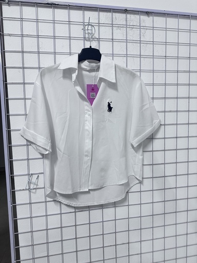 sơ mi trắng cộc thêu ngựa