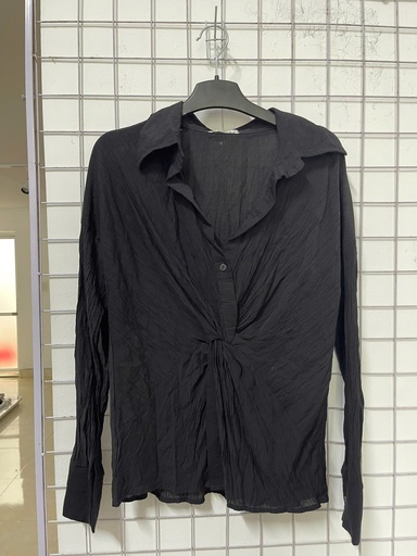 áo somi đen thắt eo