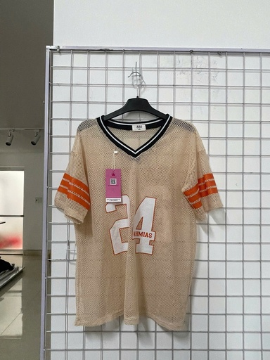 áo phông lưới be cổ tim 