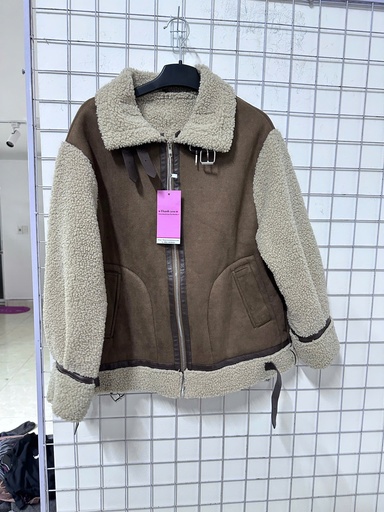 áo khoác da lộn nâu