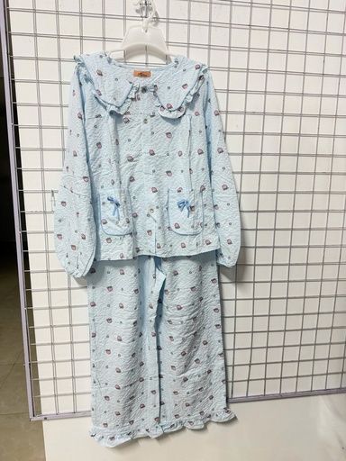 bộ ngủ xanh đính nơ 