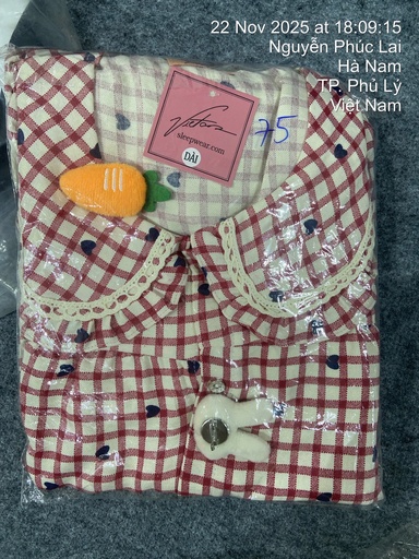 bộ ngủ đỏ kẻ 