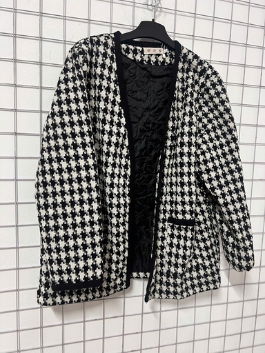 ÁO CADIAN TRẮNG KẺ ĐEN