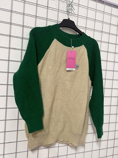 ÁO LEN TRẮNG TAY XANH LÁ LINH