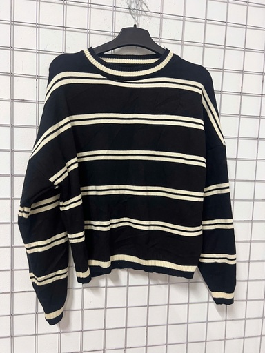 ÁO LEN KẺ DEN TRẮNG LINH