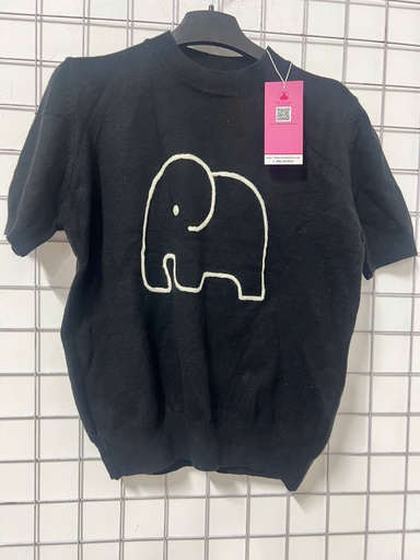 ÁO LEN ĐEN HÌNH VOI CON LINH